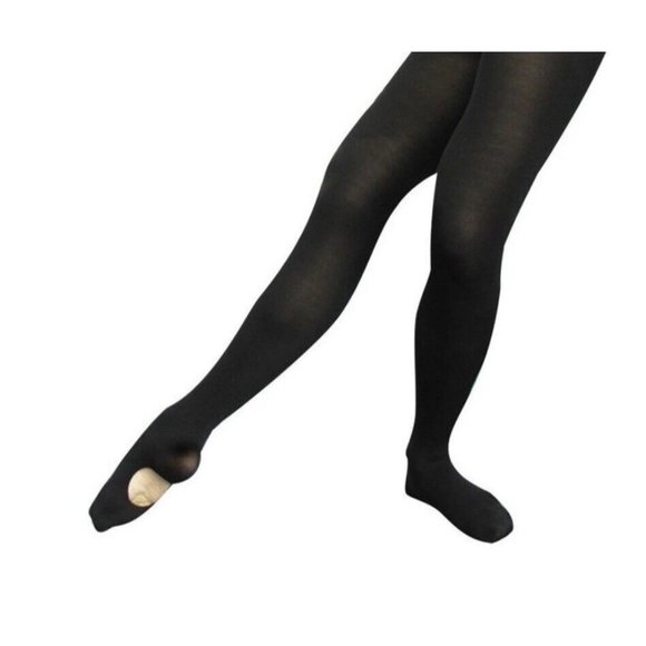 3 Pairs Leo's 414-21 Black Girl's Size 6x-7 Intermediate Firm Convertible Tights - Picture 9 of 9